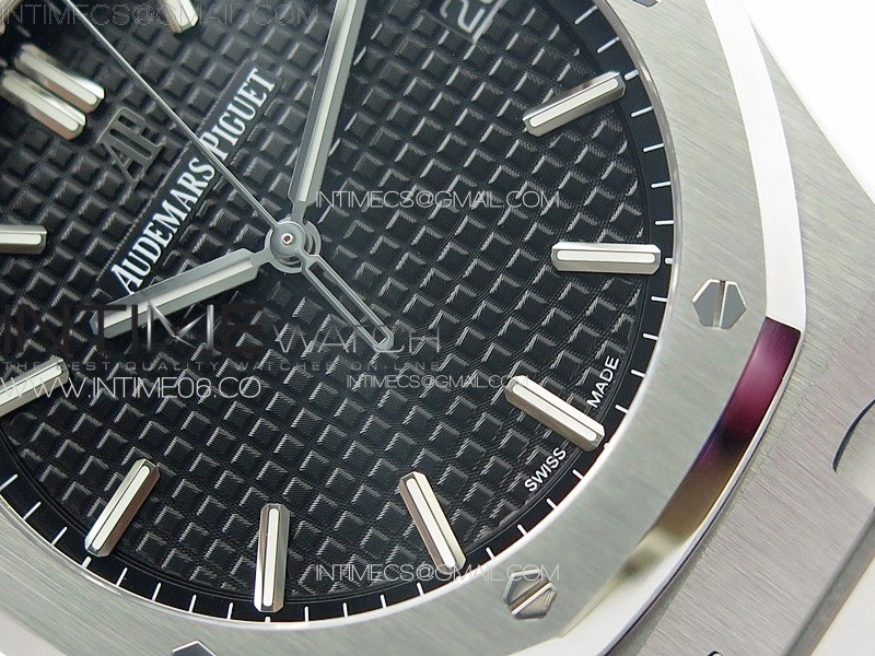 Royal Oak 41mm 15500 SS ZF 1:1 Best Edition Black Textured Dial on SS Bracelet A4302 Super Clone V3