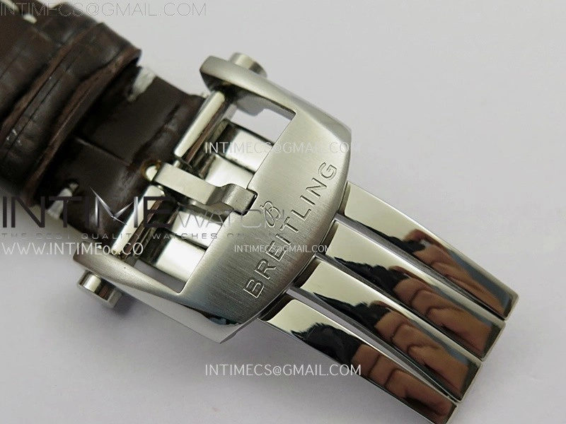 Navitimer B01 43mm SS B50 Best Edition Blue Dial Black Subdial On Brown Leather Strap A7750