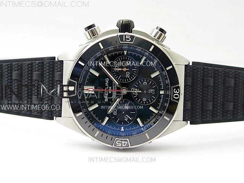 Chronomat B01 44mm SS BLSF 1:1 Best Edition Green Dial on Black Rubber Strap A7750 to Cal.01