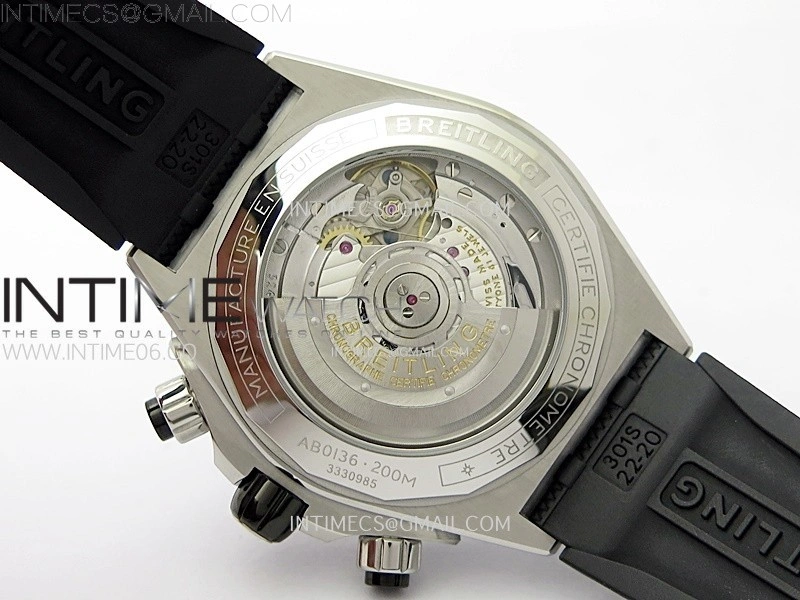 Chronomat B01 44mm SS BLSF 1:1 Best Edition Green Dial on Black Rubber Strap A7750 to Cal.01