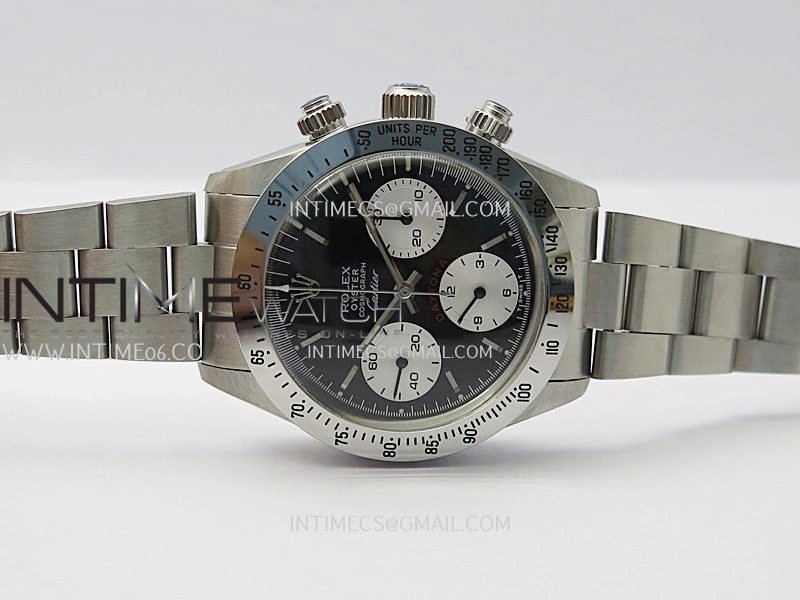 Daytona 6263 Style01 Cartier SS B12 Best Edition Black Dial White Subdials On SS Bracelet Venus 75