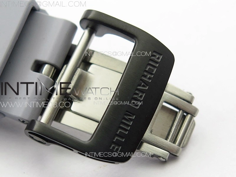 RM035-01 Forged Carbon Case KUF Best Edition Red Crown on Gray Rubber Strap MIYOTA8215
