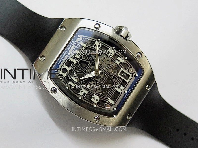RM67-01 Real Titanium 1:1 Best Edition Skeleton Dial On Black Rubber Strap CRMA7 Clone