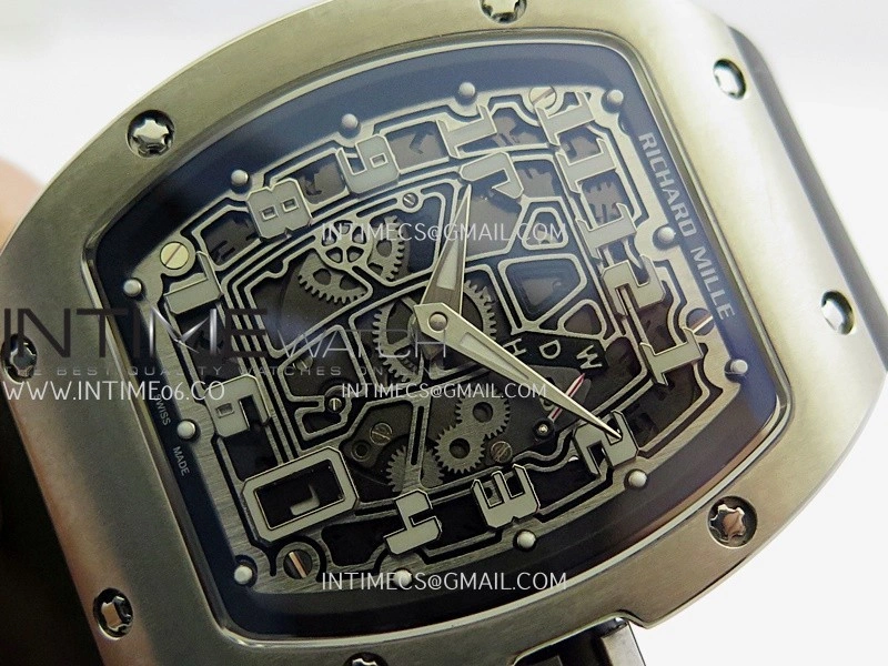 RM67-01 Real Titanium 1:1 Best Edition Skeleton Dial On Black Rubber Strap CRMA7 Clone