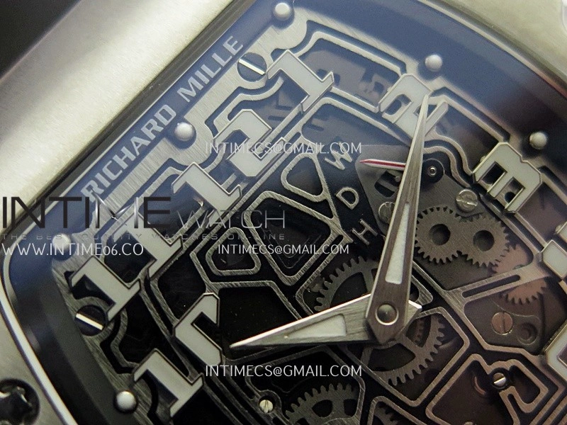 RM67-01 Real Titanium 1:1 Best Edition Skeleton Dial On Black Rubber Strap CRMA7 Clone