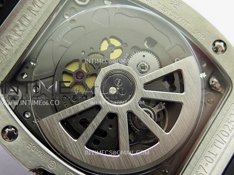 RM67-01 Real Titanium 1:1 Best Edition Skeleton Dial On Black Rubber Strap CRMA7 Clone