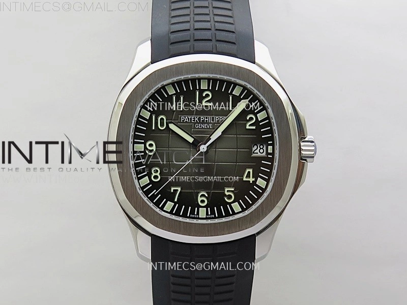 Aquanaut Jumbo 5167A-001 SS PPF 1:1 Best Edition Black Dial on Black Rubber Strap Super Clone 26-330 V2