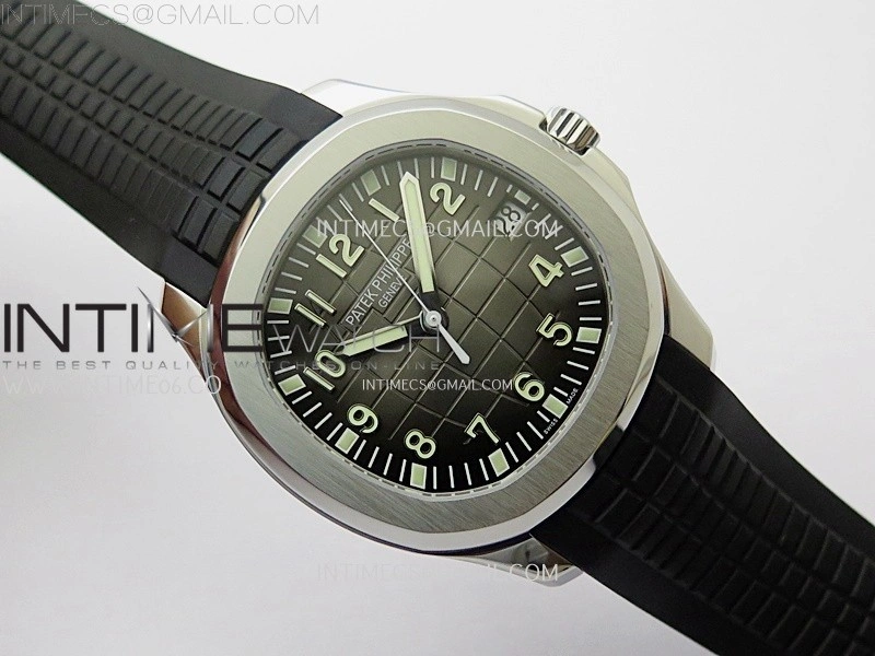 Aquanaut Jumbo 5167A-001 SS PPF 1:1 Best Edition Black Dial on Black Rubber Strap Super Clone 26-330 V2