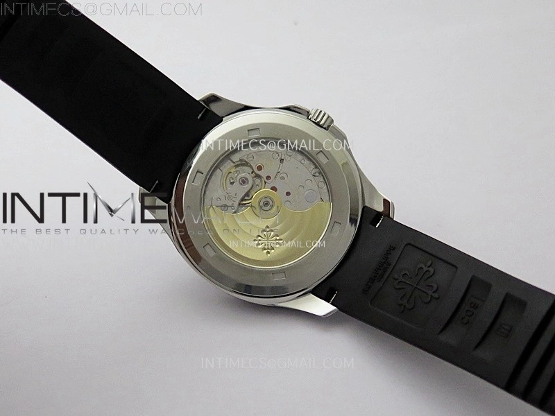 Aquanaut Jumbo 5167A-001 SS PPF 1:1 Best Edition Black Dial on Black Rubber Strap Super Clone 26-330 V2