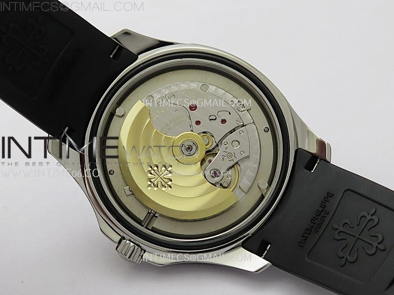 Aquanaut Jumbo 5167A-001 SS PPF 1:1 Best Edition Black Dial on Black Rubber Strap Super Clone 26-330 V2