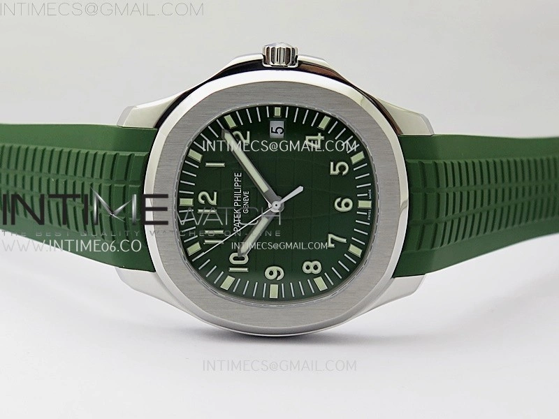 Aquanaut Jumbo 5168G-001 SS PPF 1:1 Best Edition Green Dial on Green Rubber Strap Super Clone 26-330 V2