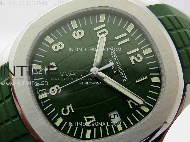 Aquanaut Jumbo 5168G-001 SS PPF 1:1 Best Edition Green Dial on Green Rubber Strap Super Clone 26-330 V2