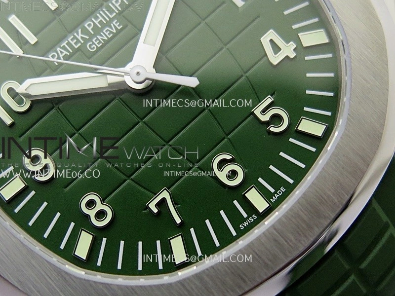 Aquanaut Jumbo 5168G-001 SS PPF 1:1 Best Edition Green Dial on Green Rubber Strap Super Clone 26-330 V2