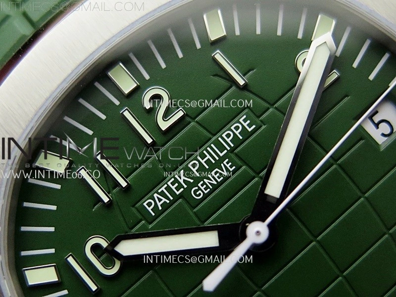 Aquanaut Jumbo 5168G-001 SS PPF 1:1 Best Edition Green Dial on Green Rubber Strap Super Clone 26-330 V2