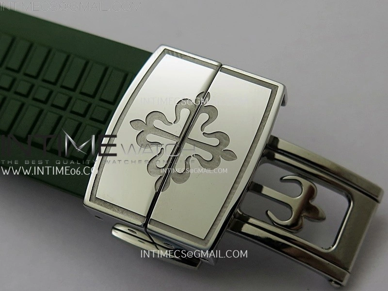 Aquanaut Jumbo 5168G-001 SS PPF 1:1 Best Edition Green Dial on Green Rubber Strap Super Clone 26-330 V2