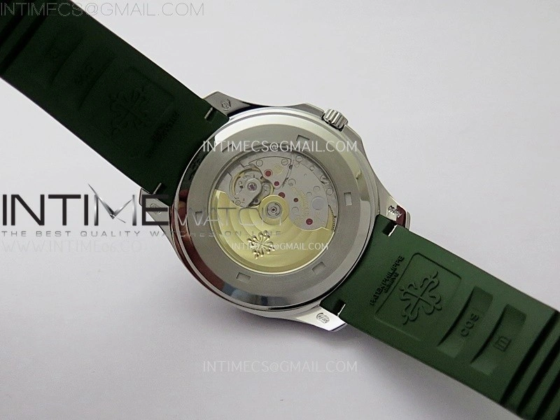 Aquanaut Jumbo 5168G-001 SS PPF 1:1 Best Edition Green Dial on Green Rubber Strap Super Clone 26-330 V2