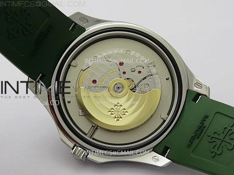 Aquanaut Jumbo 5168G-001 SS PPF 1:1 Best Edition Green Dial on Green Rubber Strap Super Clone 26-330 V2