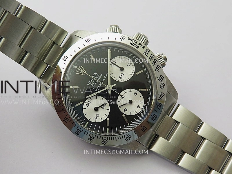 Daytona 6263 Style01 Tiffany SS B12 Best Edition Black Dial White Subdials On SS Bracelet Venus 75