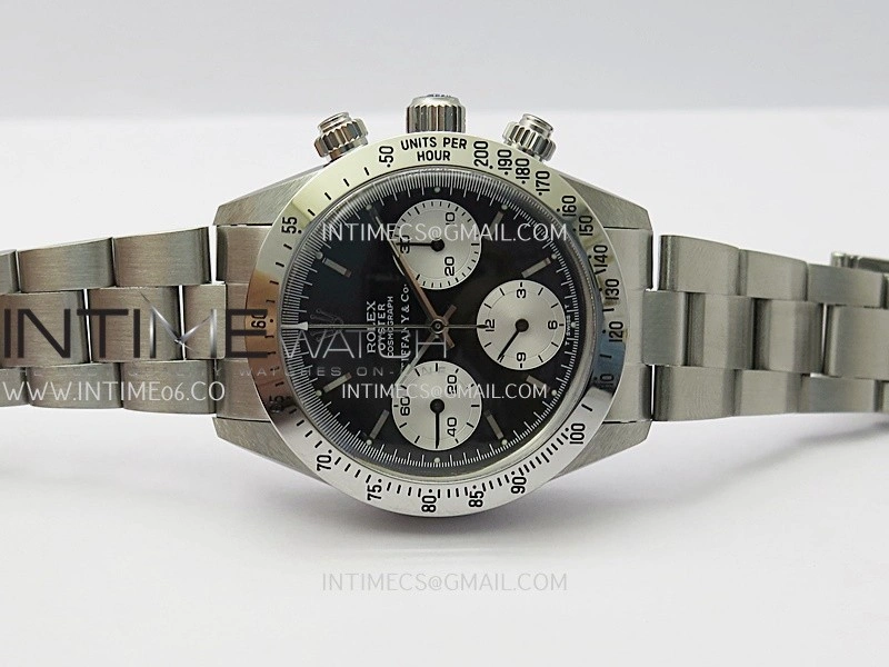 Daytona 6263 Style01 Tiffany SS B12 Best Edition Black Dial White Subdials On SS Bracelet Venus 75