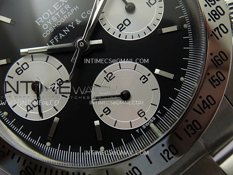 Daytona 6263 Style01 Tiffany SS B12 Best Edition Black Dial White Subdials On SS Bracelet Venus 75