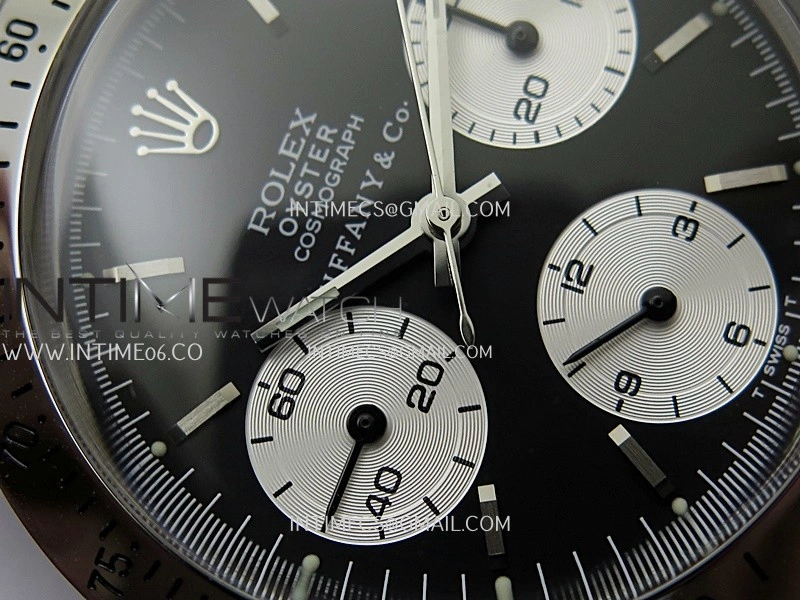 Daytona 6263 Style01 Tiffany SS B12 Best Edition Black Dial White Subdials On SS Bracelet Venus 75
