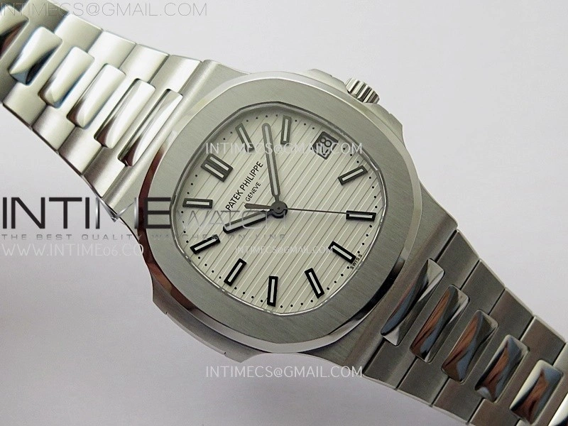 Nautilus 5711 1A-011 PPF 1:1 Best Edition White Textured Dial on SS Bracelet Super Clone 26-330 V5