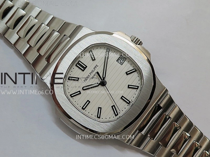 Nautilus 5711 1A-011 PPF 1:1 Best Edition White Textured Dial on SS Bracelet Super Clone 26-330 V5