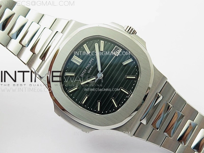 Nautilus 5711 1A-014 PPF 1:1 Best Edition Green Textured Dial on SS Bracelet Super Clone 26-330 V5
