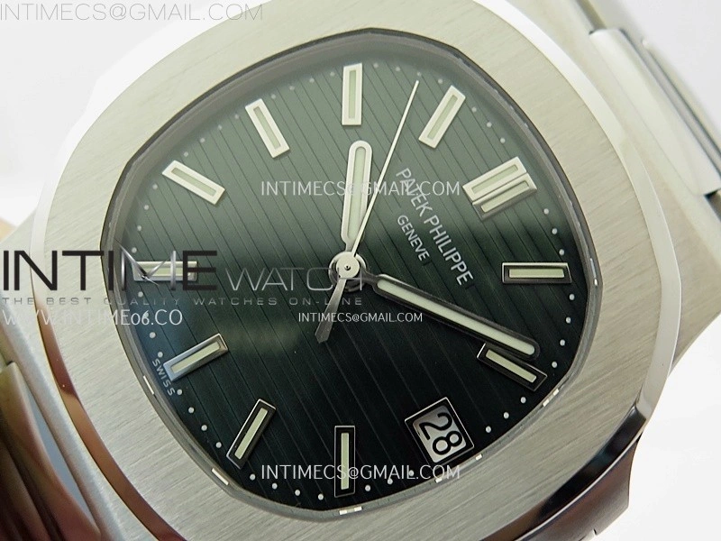 Nautilus 5711 1A-014 PPF 1:1 Best Edition Green Textured Dial on SS Bracelet Super Clone 26-330 V5