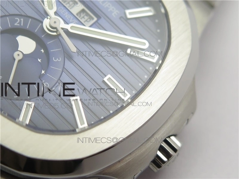 NAUTILUS 5726 1A-014 SS GRF 1:1 BEST EDITION BLUE DIAL WORKING ANNUAL CALENDARON SS BRACELET A.324