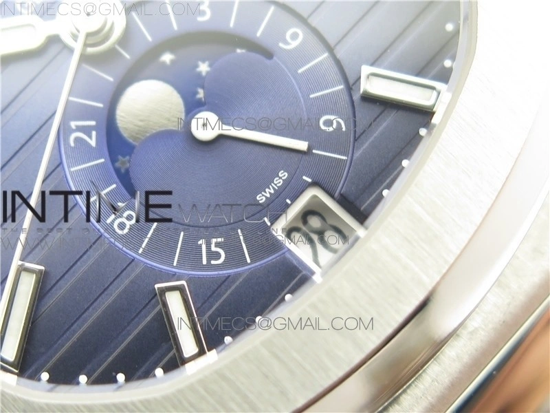 NAUTILUS 5726 1A-014 SS GRF 1:1 BEST EDITION BLUE DIAL WORKING ANNUAL CALENDARON SS BRACELET A.324