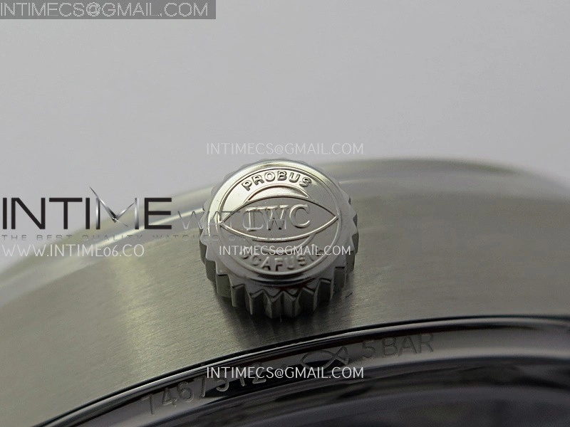 Portuguese Real PR IW501701 SS APSF 1:1 Best Edition Cream Dial RG Marker On Black Leather Strap A52010