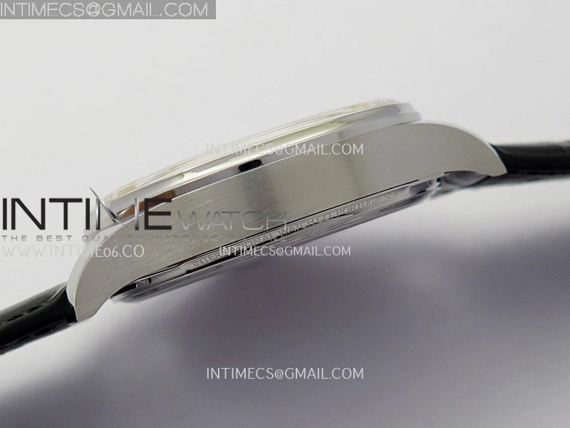 Portuguese Real PR IW501701 SS APSF 1:1 Best Edition Cream Dial RG Marker On Black Leather Strap A52010