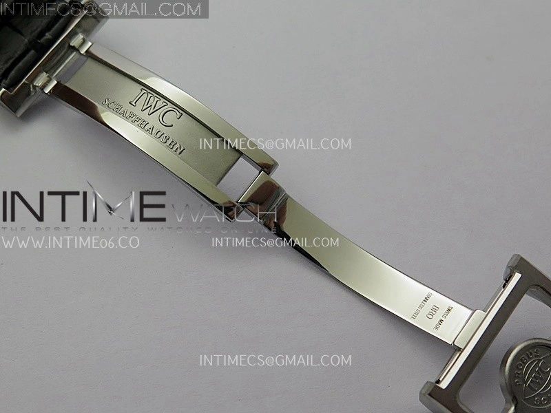 Portuguese Real PR IW501701 SS APSF 1:1 Best Edition Cream Dial RG Marker On Black Leather Strap A52010