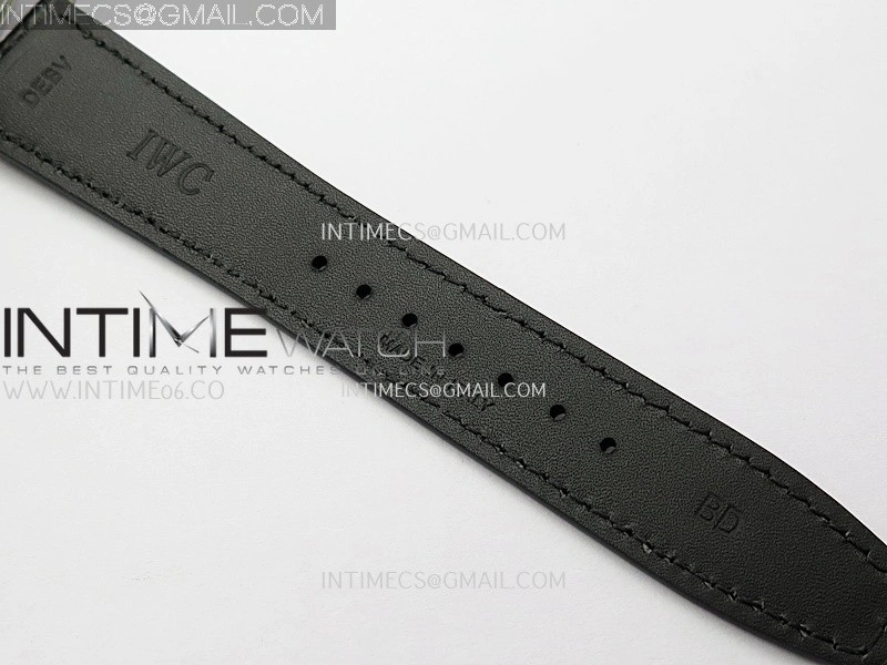 Portuguese Real PR IW501701 SS APSF 1:1 Best Edition Cream Dial RG Marker On Black Leather Strap A52010