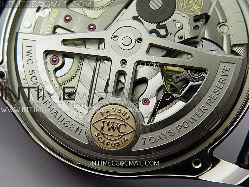 Portuguese Real PR IW501701 SS APSF 1:1 Best Edition Cream Dial RG Marker On Black Leather Strap A52010
