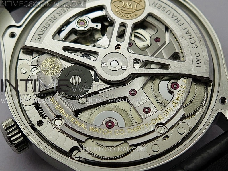 Portuguese Real PR IW501701 SS APSF 1:1 Best Edition Cream Dial RG Marker On Black Leather Strap A52010