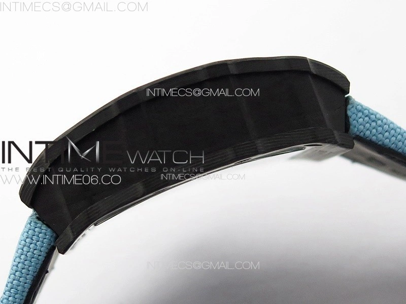 RM035-02 Forged Carbon Case KUF Best Edition Blue Crown on Blue Nylon Strap MIYOTA8215