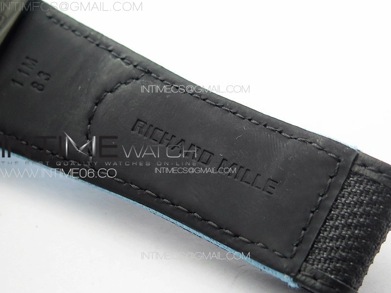 RM035-02 Forged Carbon Case KUF Best Edition Blue Crown on Blue Nylon Strap MIYOTA8215