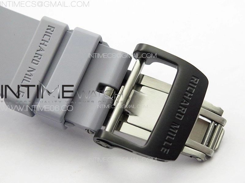 RM035-02 Forged Carbon Case KUF Best Edition Red Crown on Gray Rubber Strap MIYOTA8215