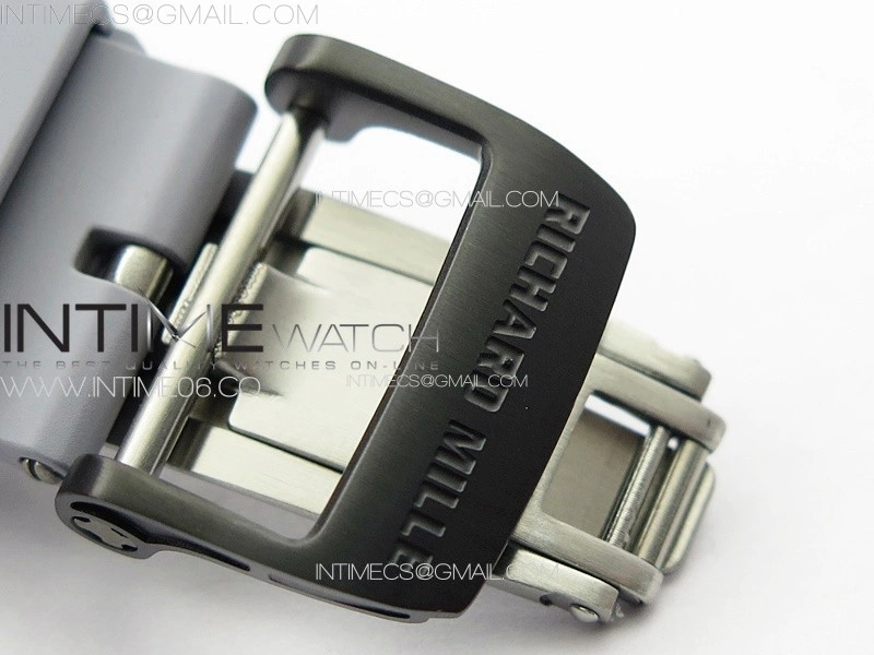 RM035-02 Forged Carbon Case KUF Best Edition Red Crown on Gray Rubber Strap MIYOTA8215