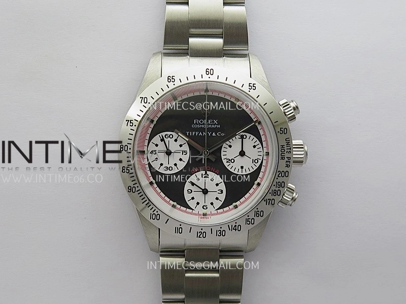 Daytona 6263 Style02 Tiffany SS B12 Best Edition Black Dial White Subdials On SS Bracelet Venus 75