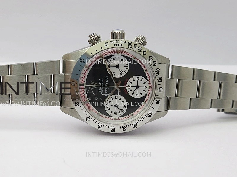 Daytona 6263 Style02 Tiffany SS B12 Best Edition Black Dial White Subdials On SS Bracelet Venus 75