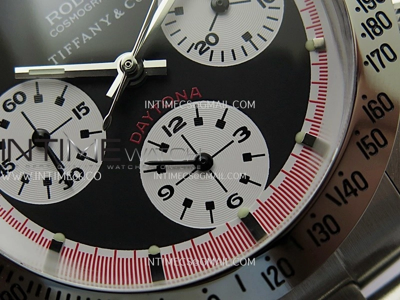 Daytona 6263 Style02 Tiffany SS B12 Best Edition Black Dial White Subdials On SS Bracelet Venus 75