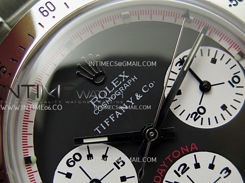Daytona 6263 Style02 Tiffany SS B12 Best Edition Black Dial White Subdials On SS Bracelet Venus 75