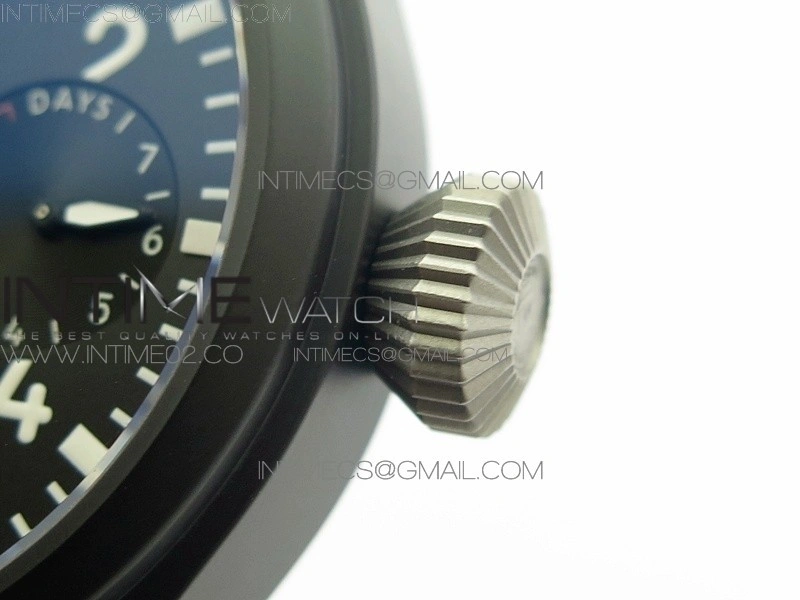 Big Pilot Real PR IW502001 Real Ceramic AZF 1:1 Best Edition Black Dial on Black Calfskin Strap A51111