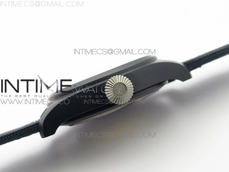 Big Pilot Real PR IW502001 Real Ceramic AZF 1:1 Best Edition Black Dial on Black Calfskin Strap A51111
