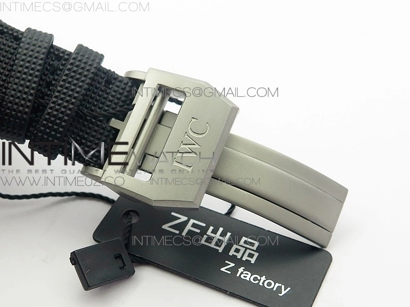 Big Pilot Real PR IW502001 Real Ceramic AZF 1:1 Best Edition Black Dial on Black Calfskin Strap A51111