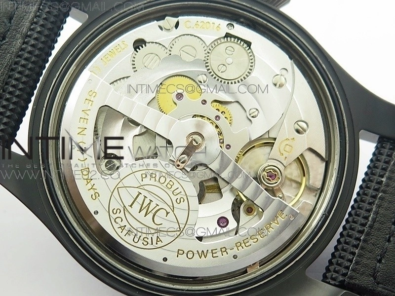 Big Pilot Real PR IW502001 Real Ceramic AZF 1:1 Best Edition Black Dial on Black Calfskin Strap A51111