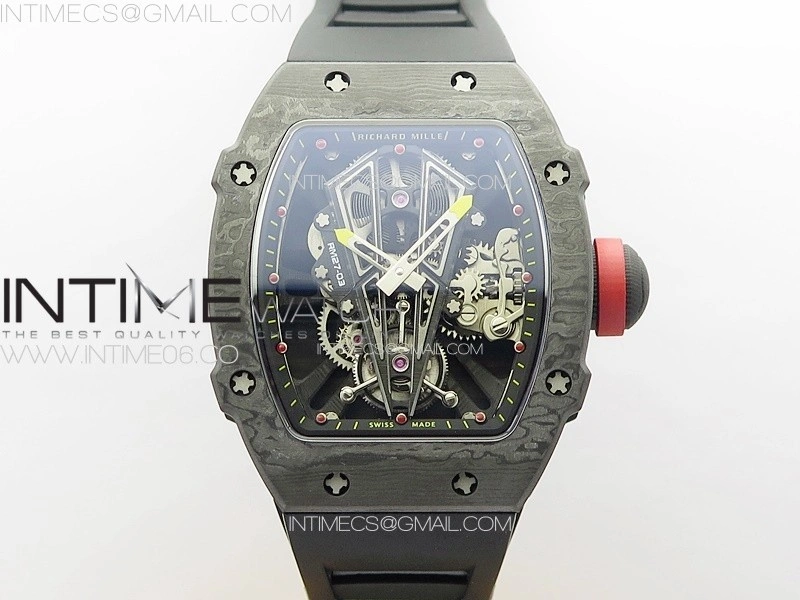 RM027-03 NTPT Real Tourbillon RMF Best Edition Skeleton Dial on Black Rubber Strap